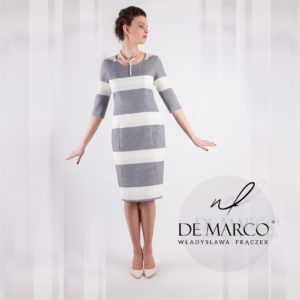 Eleganckie sukienki biznesowe z De Marco. Rękaw 3/4.