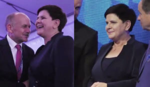 Kobieco ubrana kandydatka do europarlamentu 2019 Beata Szydło w kostiumie z De Marco.