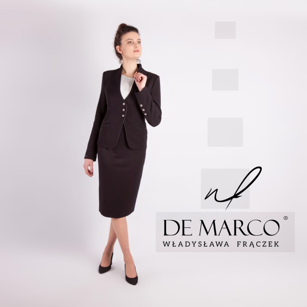 Biznesowy kostium damski z De Marco