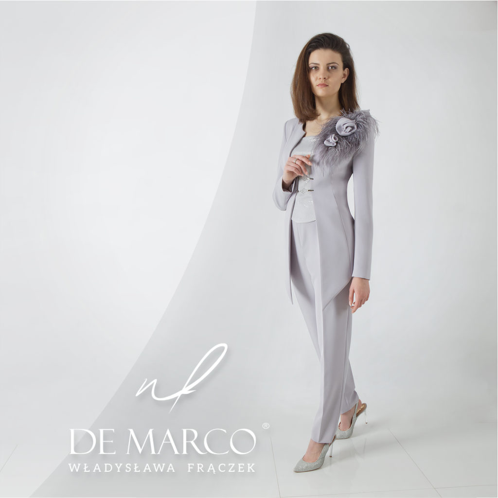 De Marco eleganckie komplety damskie ze spodniami na wesele