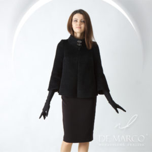 Ekskluzywny czarny płaszcz wełniany idealny na jesień zimę. Sklep De Marco