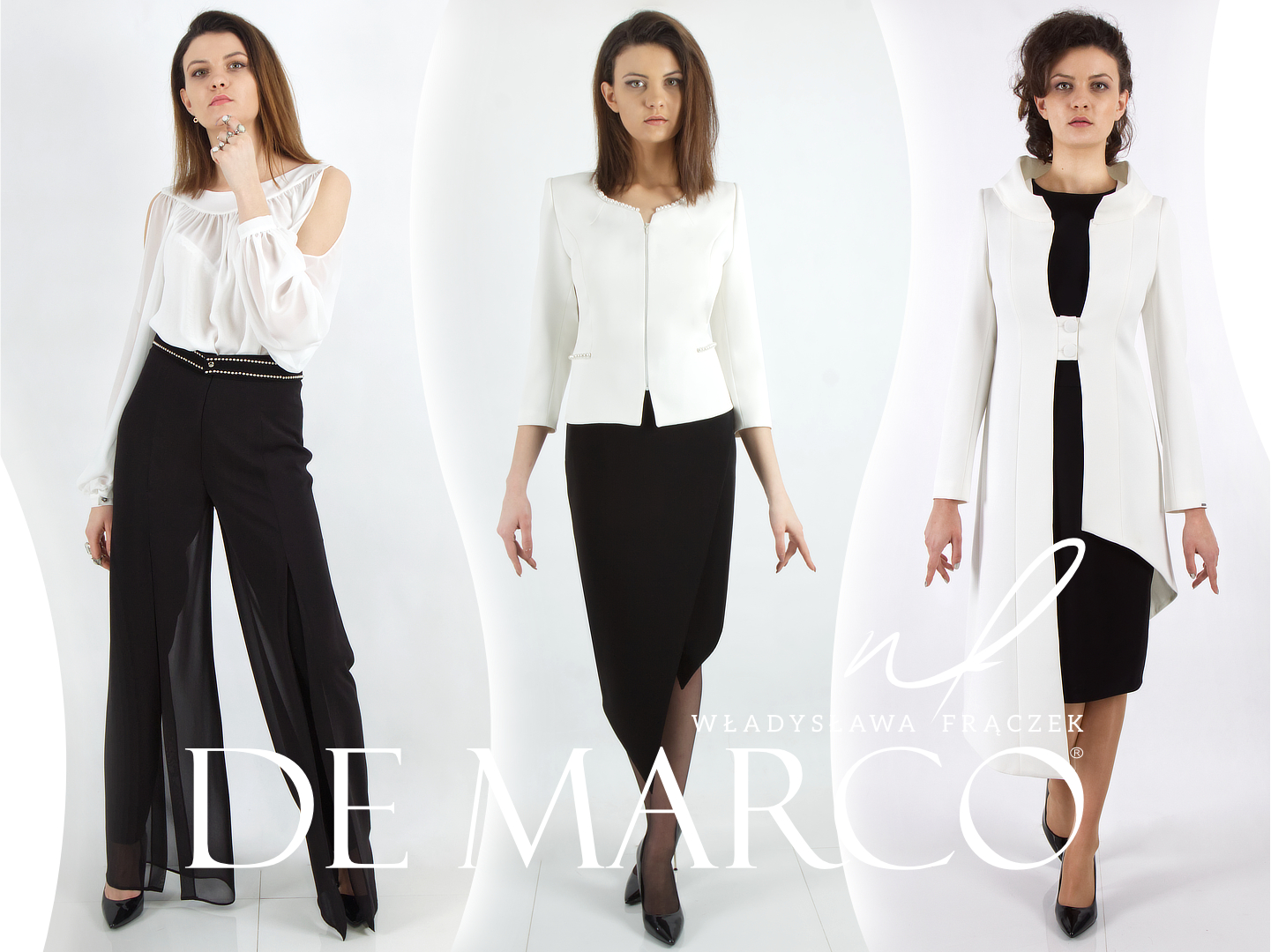 What’s trending? Black and white formal and business styles from De Marco