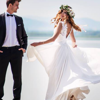 Die schönsten Hochzeitskleider. Klassisches einfaches Hochzeitskleid.