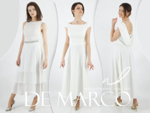 Gładka, minimalistyczna suknia ślubna od projektantki ubrani Pierwszej Damy Agaty Dudy.