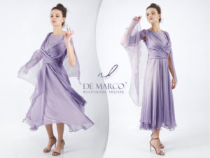 Luksusowe jedwabne suknie De Marco - połączenie stylu i klasyki. Najpiękniejsze stylizacje na wesele dla mamy i teściowej