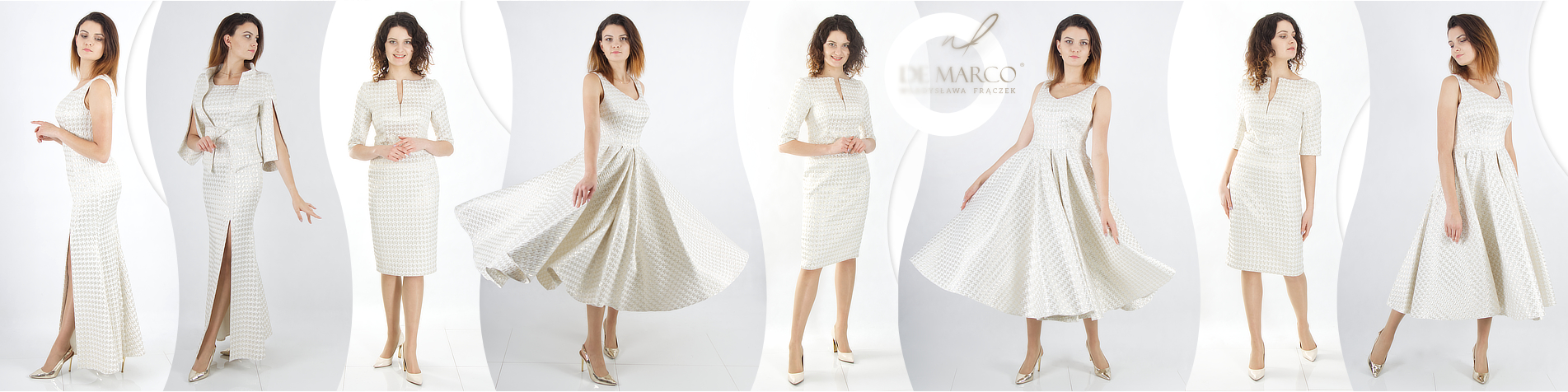 Ekskluzywne suknie i sukienki dla młodej pani od polskiej projektantki ubrań Pierwszej Damy Agaty Dudy. Najpiękniejsze stylizacje ślubne szyte na miarę w De Marco.