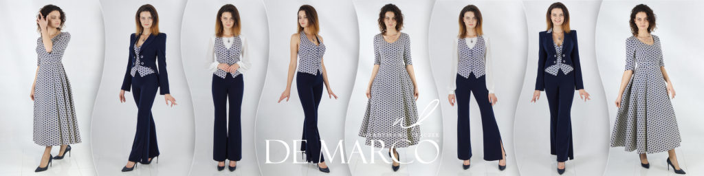 Ekskluzywna i ekstrawaganckie garnitury damskie oraz sukienki wizytowe szyte na miarę w De Marco.