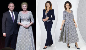 Również Pierwsza Dama Polski Pani Agata Kornhauser Duda wielokrotnie korzystała ze sklepu internetowego De Marco. Sukienki małżonki prezydenta.