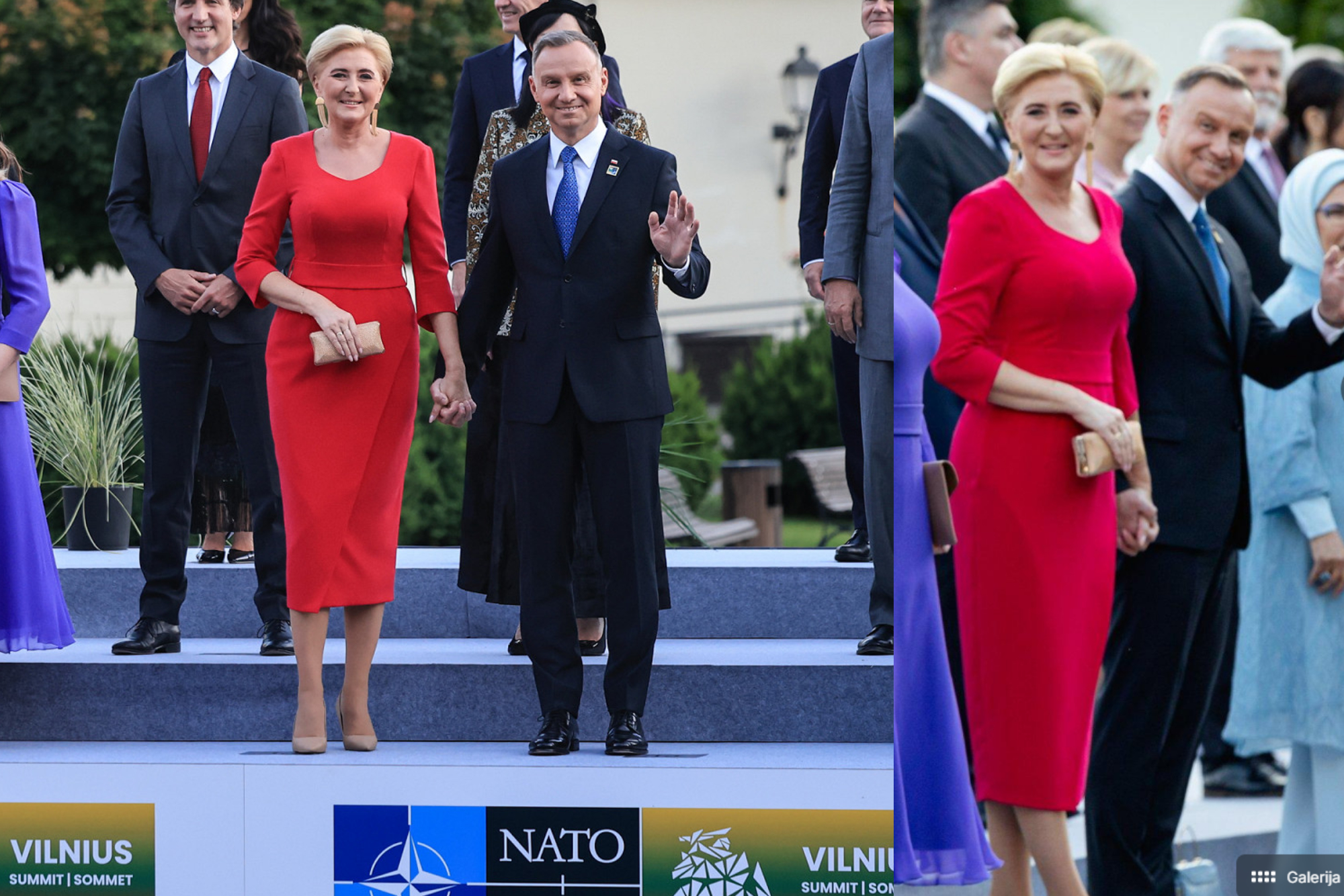 Agata Duda w sukience De Marco zadała szyku podczas Szczytu NATO. Wystąpiła w Czerwonej sukience z De Marco.