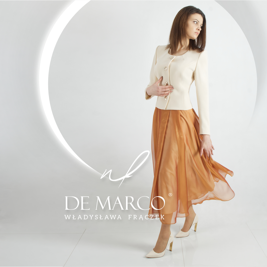 Modern elegant women’s ensembles for autumn De Marco jacket with skirt