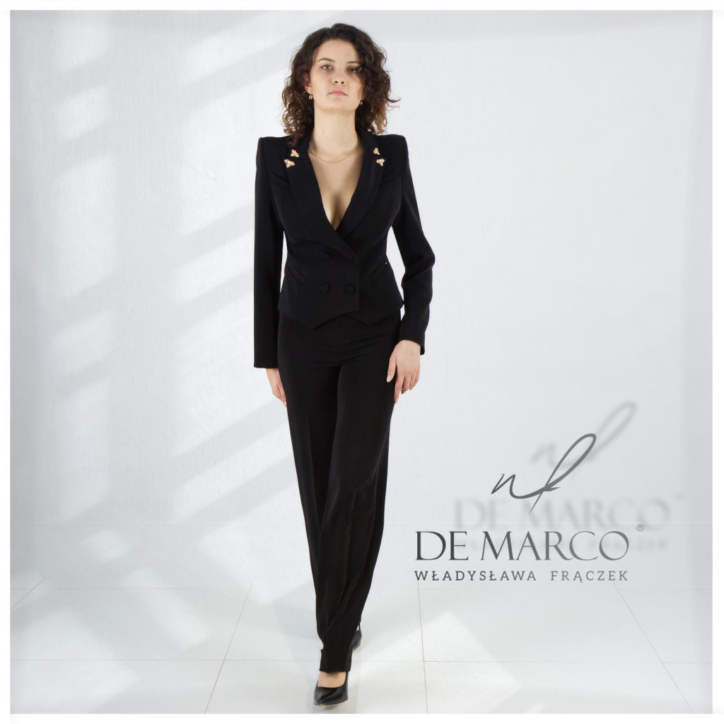 Eleganckie wieczorowy garnitur damki szyty na miarę De Marco