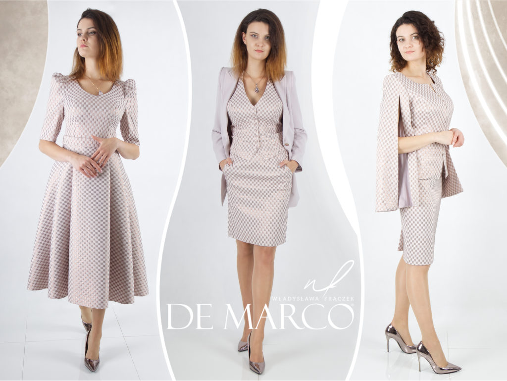 Trendu modowe 2024 Wizytowe sukienki, nowoczesne garsonki i modne garnitury damskie De Marco