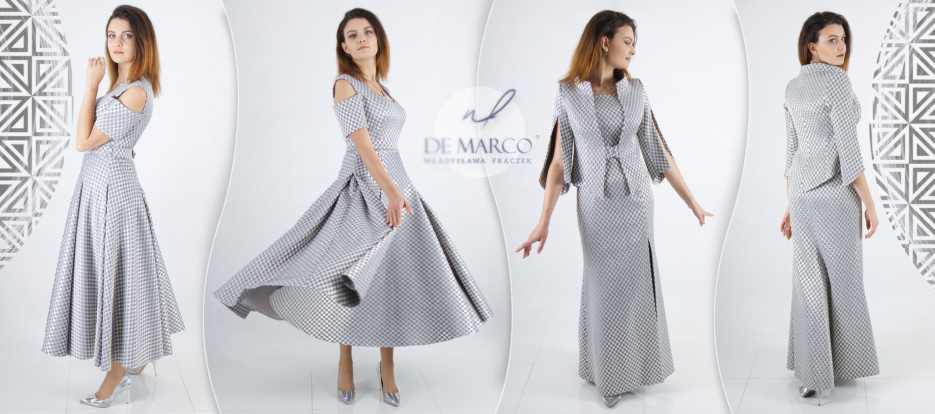 Ekskluzywne suknie dla matki weselnej na jesienny ślub syna lub córki. De Marco luksusowa polska marka.