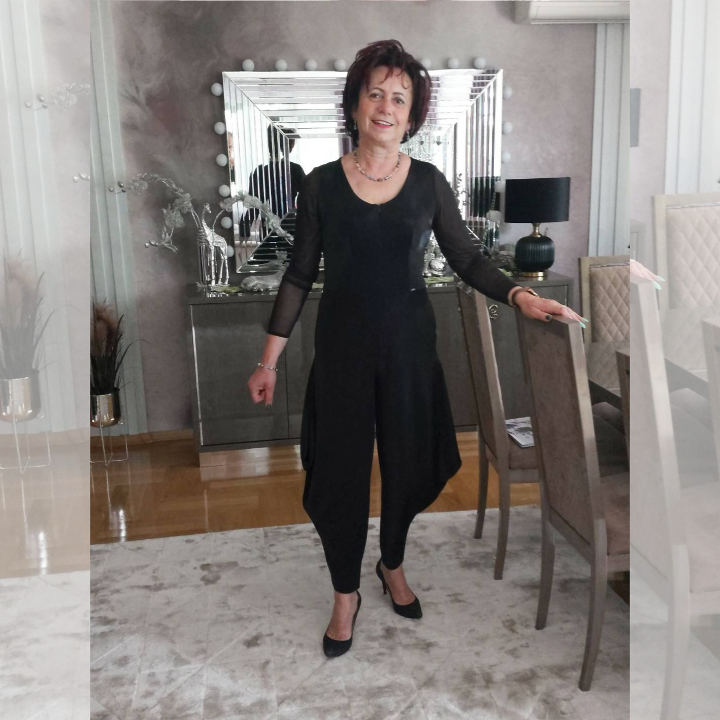 Eine Alternative zum kleinen Schwarzen. Eleganter schwarzer De Marco Damen Jumpsuit