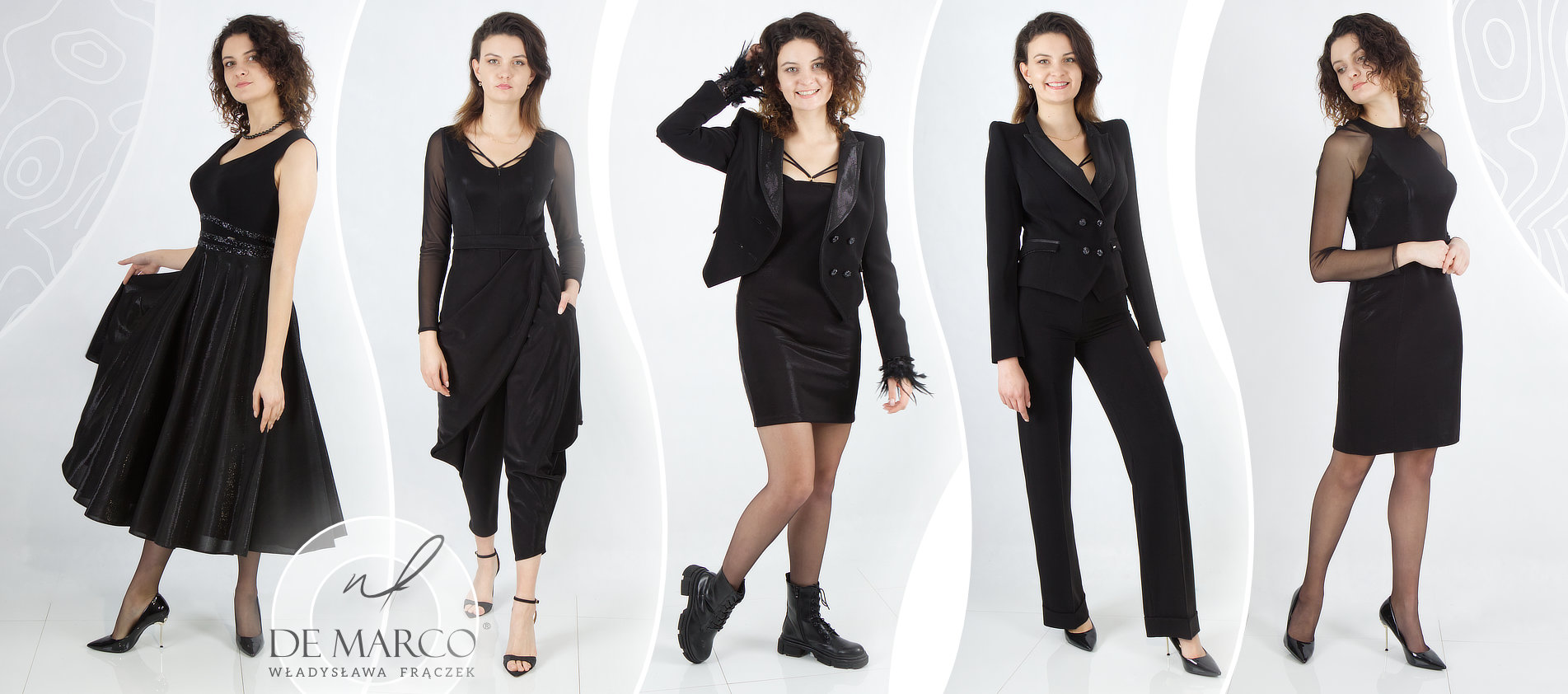 The most fashionable, elegant black evening looks De Marco dress for New Year’s Eve