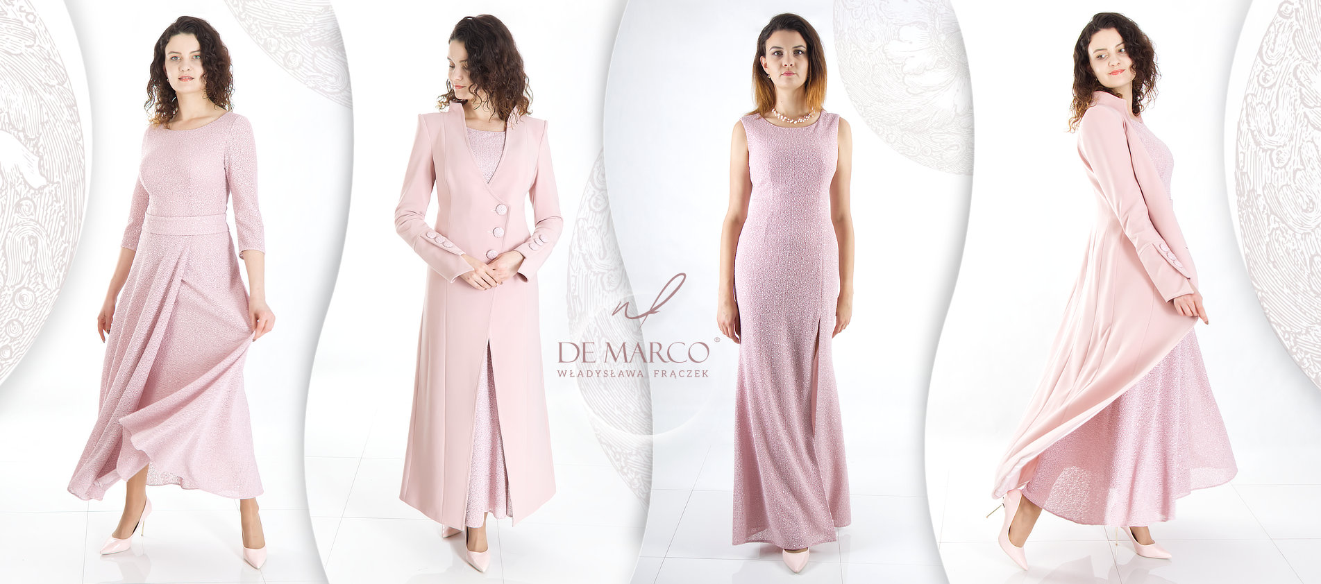 Komplet sukienka z płaszczem Elegancki płaszczyk do sukienki na wesele Lekki płaszczyk do sukienki wieczorowej Elegancki płaszcz do sukienki polski producent De Marco