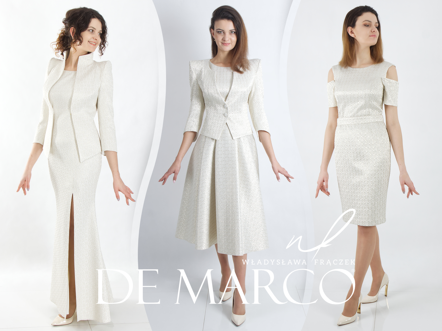 Ekskluzywna odzież damska producent De Marco. Luksusowe suknie dla matki weselnej na ślub jesienią i zimą.