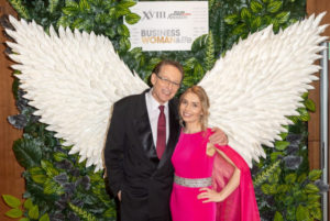 Nasza Klientka, Sz. P. Olimpia Jeznach w towarzystwie aktora Jacka Borkowskiego, na XVIII gali Businesswoman Awards.