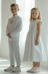 Pierwsza Komunia Święta z De Marco. Sukienki alby i komże szyte na miarę. Elegancja i tradycja dla Twojego Dziecka