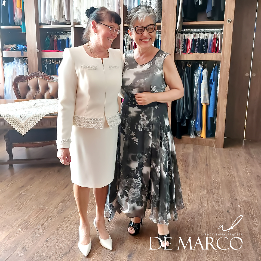 Elegancka garsonka wizytowa dla Mamy na wesele we wrześniu. Styl i klasa od polskiej marki De Marco