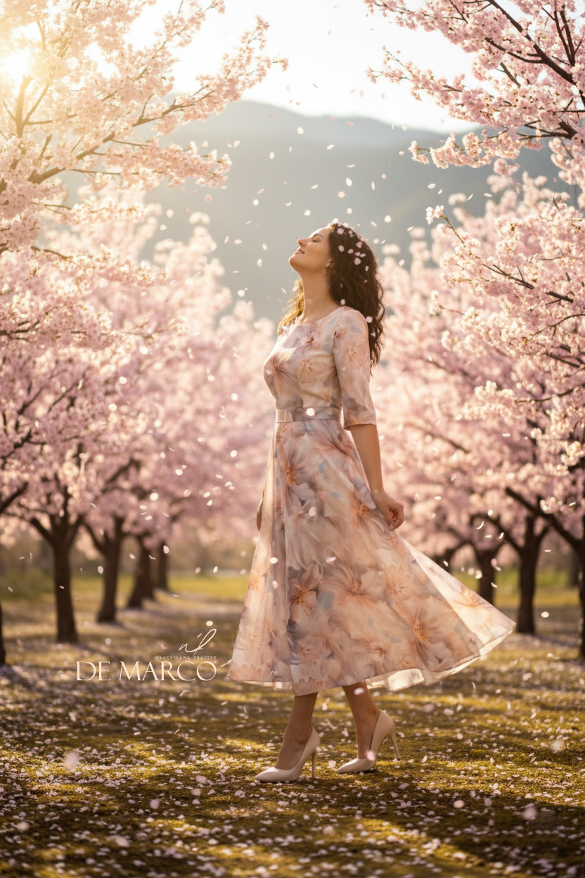 Elegancka koktajlowa sukienka na wiosenne przyjęcia, komunię, wesele, chrzciny