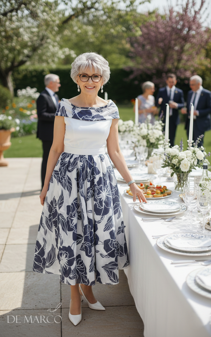 Jedwabna koktajlowa sukienka szyta na miarę w De Marco