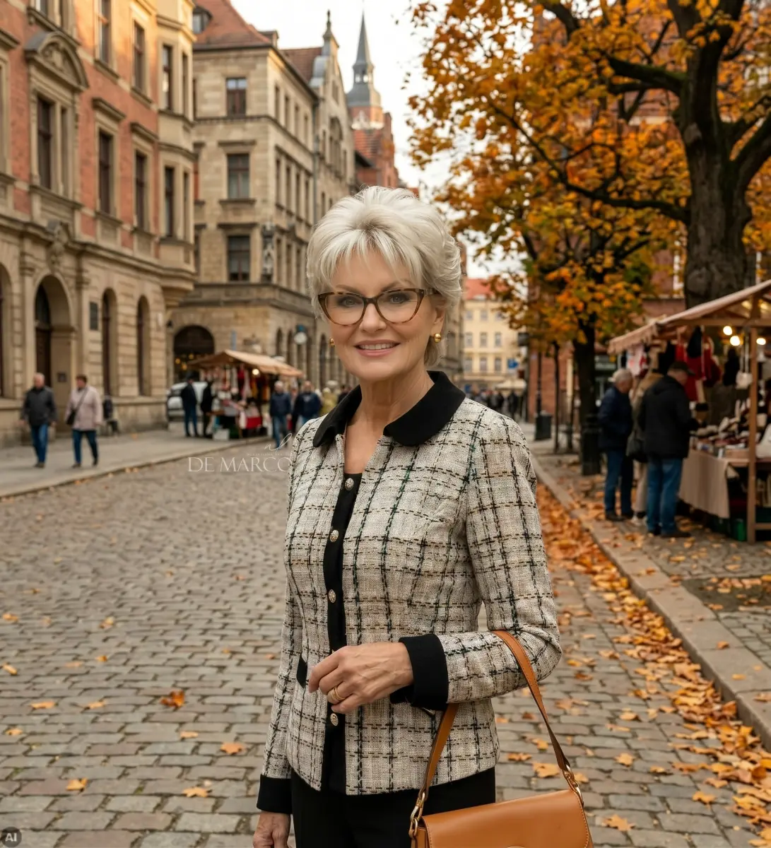 Elegancka garsonka z tweedu projektowana i szyta na miarę pod Krakowem - De Marco europejskie centrum mody ekskluzywnej