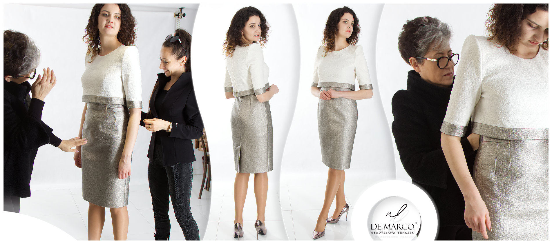 Eleganckie komplety damskie do pracy i na wesele De Marco atelier W. Frączek projektantki z Frydrychowic